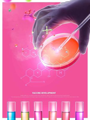 冠状病毒疫苗研发主题生物技术海报设计模板.